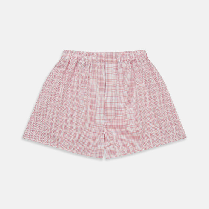 Pink Multi Check Cotton Godfrey Boxer Shorts