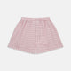 Turnbull & Asser Pink Multi Check Cotton Godfrey Boxer Shorts with an elastic waistband, shown flat against a white background.