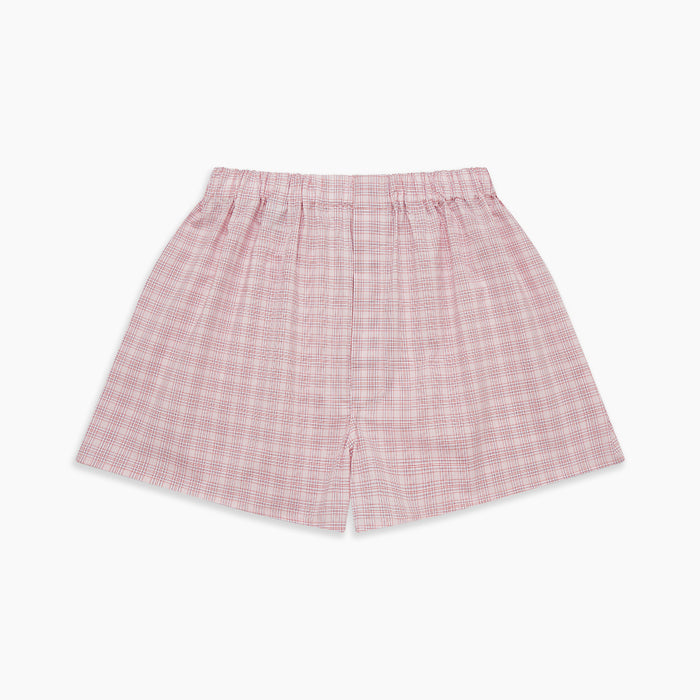 Pink Multi Check Cotton Godfrey Boxer Shorts Image 2
