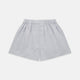 Faded Blue Block Check Cotton Godfrey Boxer Shorts by Turnbull & Asser, shown flat on a white background. These luxury boxers offer a relaxed fit and smooth, simple design with an elastic waistband and no visible buttons or patterns.