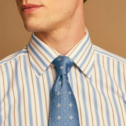 Blue Multi Neat Silk Tie Image 1