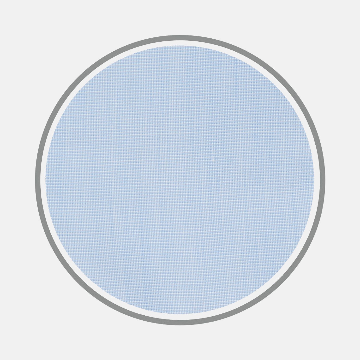 View 1 of product A circular piece of Turnbull & Asser Light Blue End-on-End Cotton Fabric with a light gray border is shown against a plain white background.