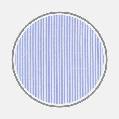 Blue Fine Bengal Stripe Sea Island Quality Cotton Fabric