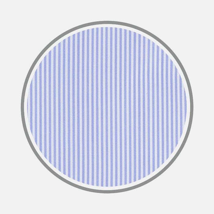 Blue Fine Bengal Stripe Sea Island Quality Cotton Fabric