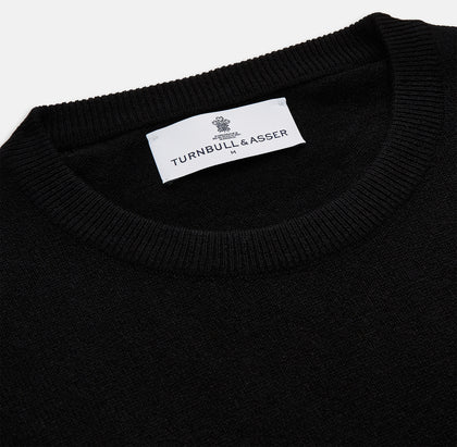 Black Crew Neck Cashmere Jumper Image 1