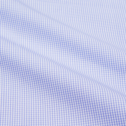 Blue Fine Check Piped Sea Island Quality Cotton Pyjama Set Image 1