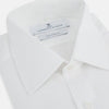 View 2 of product The Turnbull & Asser Plain White Cotton Shirt features a T&A collar, double cuffs, and a straight hem—ideal for minimalist style. Displayed on a plain white background.