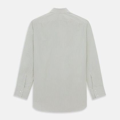 Dark Green Pinstripe Mayfair Shirt Image 4