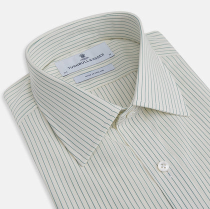 Dark Green Pinstripe Mayfair Shirt Image 1