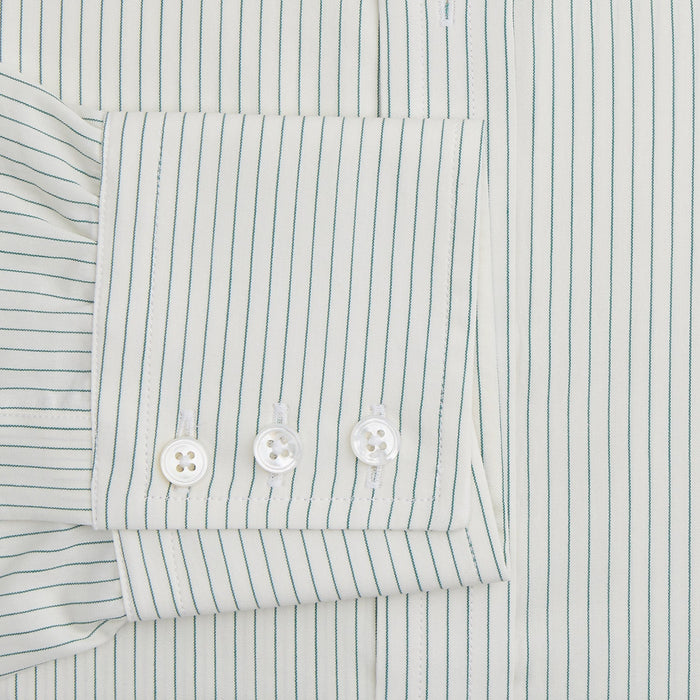 Dark Green Pinstripe Mayfair Shirt Image 2