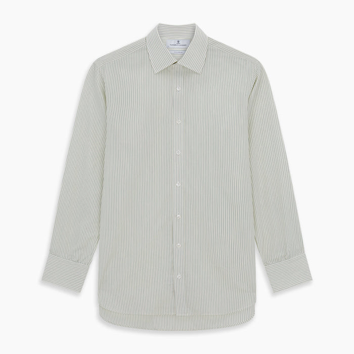 Dark Green Pinstripe Mayfair Shirt Image 5