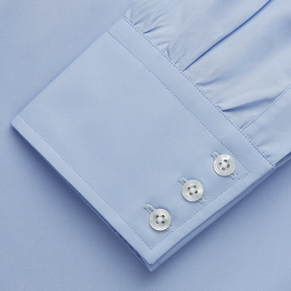 Tailored Fit Blue Cotton Shirt with Kent Collar and 3-Button Cuffs Image 2