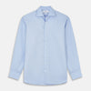 View 1 of product The Turnbull & Asser Tailored Fit Blue Cotton Shirt features a Kent collar and 3-button cuffs—ideal for pairing with a navy suit to complete your smart ensemble.
