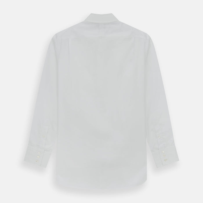 Tailored Fit Plain White Cotton Shirt with Kent Collar and 3-Button Cuffs Image 1