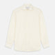 The Turnbull & Asser Tailored Fit Cream Cotton Shirt features a Kent collar and double cuffs, shown laid flat against a white background—ideal for pairing with statement ties.