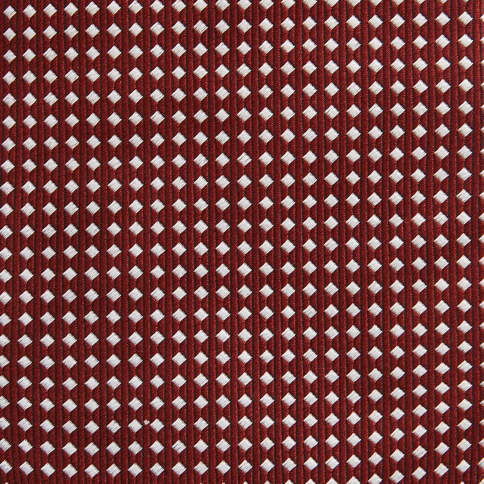 Burgundy and White Diamond Silk Tie Image 2