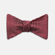 The Turnbull & Asser Burgundy and White Diamond Silk Bow Tie features a textured pattern of small white diamonds, ideal for white shirts, presented on a plain white background.