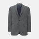 The Turnbull & Asser Grey Prince of Wales Check Wool Hopsack Jacket features a notched lapel, two-button closure, two front flap pockets, and a chest pocket, shown on a plain white background.
