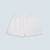 View 1 of product Turnbull & Asser Plain White Cotton Boxer Shorts for men, featuring an elastic waistband and classic, logo-free design, shown on a light blue background.