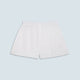 Turnbull & Asser Plain White Cotton Boxer Shorts for men, featuring an elastic waistband and classic, logo-free design, shown on a light blue background.