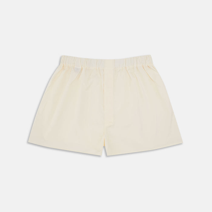 Plain Cream Cotton Boxer Shorts