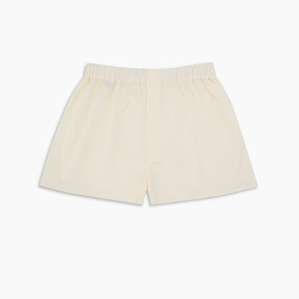 Plain Cream Cotton Boxer Shorts Image 2