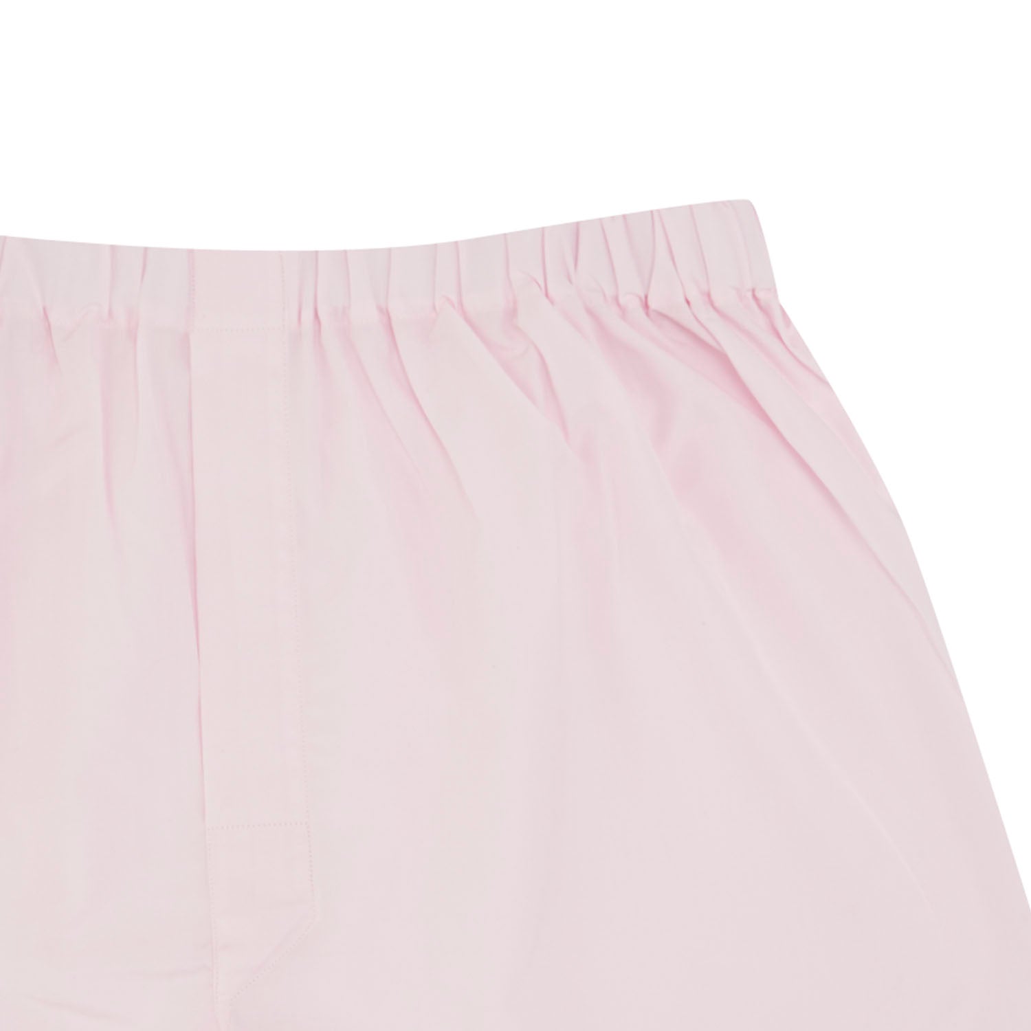 View 2 of product Turnbull & Asser's Plain Pink Cotton Boxer Shorts feature an elastic waistband and are shown flat on a white background—ideal for those seeking classic men's underwear and everyday comfort.