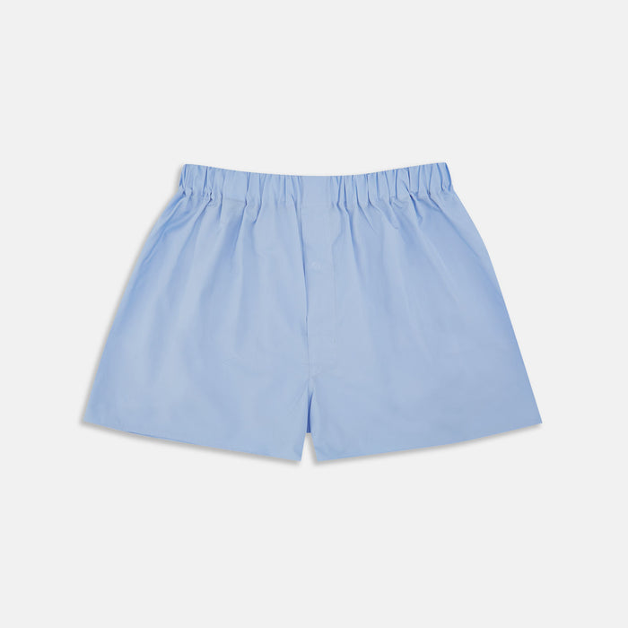 Plain Blue Cotton Boxer Shorts