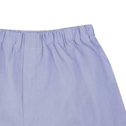 Blue End-On-End Cotton Boxer Shorts Image 1