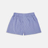 View 1 of product Turnbull & Asser's Mid-Blue Gingham Cotton Boxer Shorts feature an elastic waistband and soft cotton for comfort—luxury men's underwear, shown laid flat on a white background.