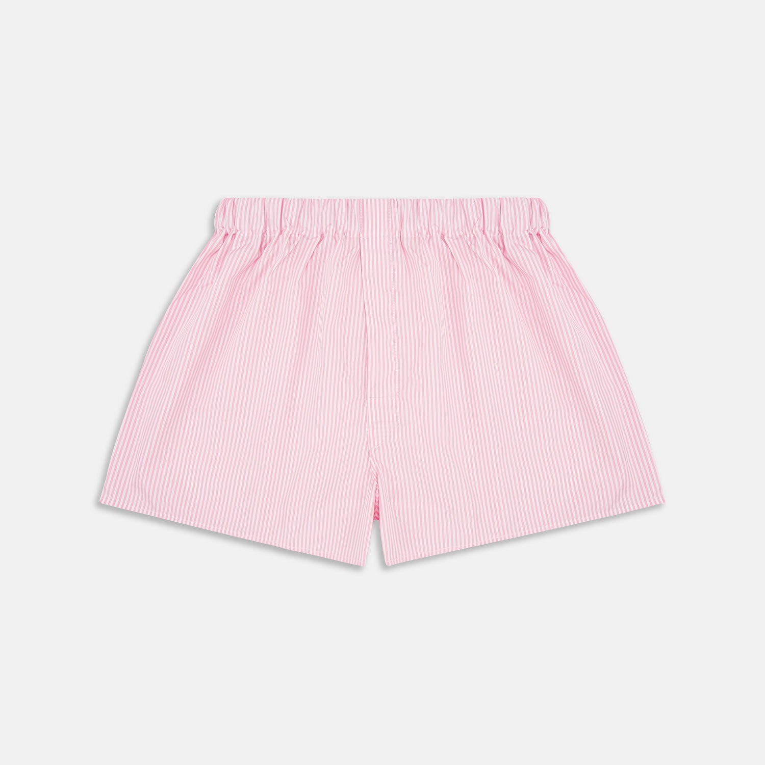 View 1 of product Turnbull & Asser Pink Bengal Stripe Cotton Boxer Shorts, featuring an elasticated waistband, displayed on a plain white background.