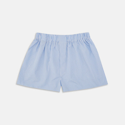 Light Blue Bengal Stripe Cotton Boxer Shorts