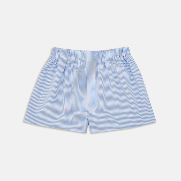 Light Blue Bengal Stripe Cotton Boxer Shorts