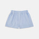Turnbull & Asser Light Blue Bengal Stripe Cotton Boxer Shorts with an elastic waistband, shown against a plain white background.