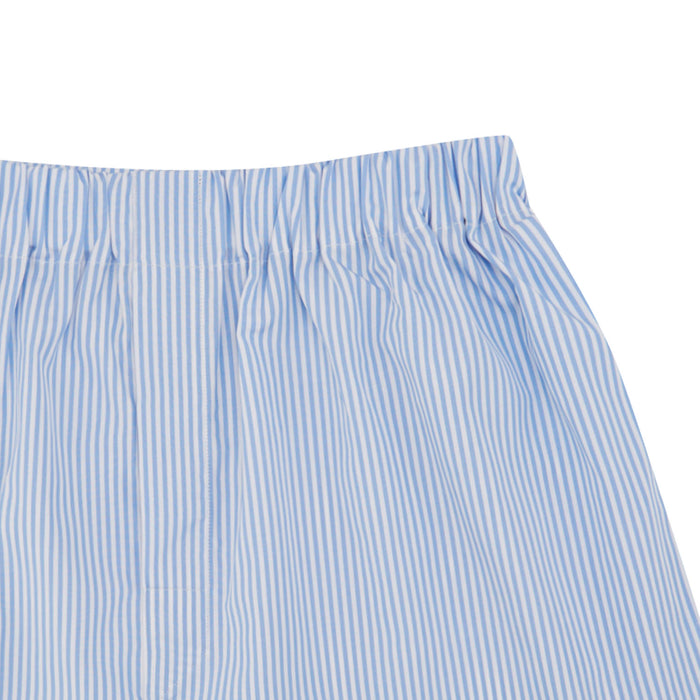 Light Blue Bengal Stripe Cotton Boxer Shorts Image 1