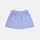 Turnbull & Asser Blue Herringbone Sea Island Quality Cotton Boxer Shorts feature an elastic waistband and are displayed flat on a plain white background.