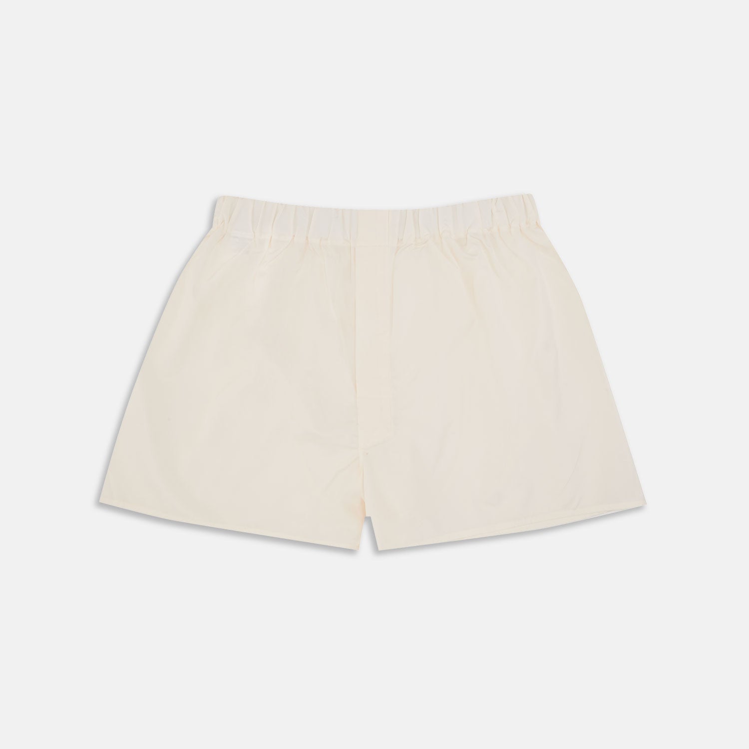 View 1 of product Turnbull & Asser Cream Sea Island Quality Cotton Boxer Shorts for men, featuring an elastic waistband, are shown on a white background.