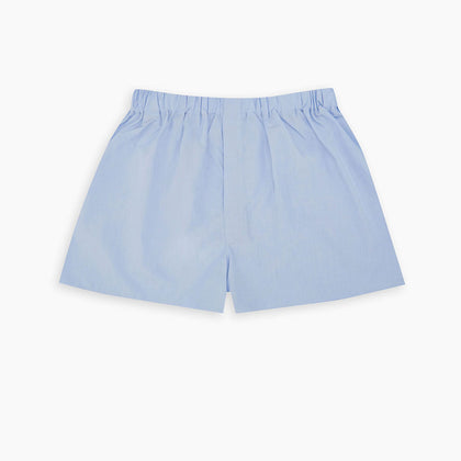 Light Blue End-On-End Cotton Boxer Shorts Image 2