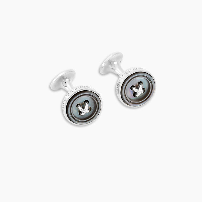 Smoke Sterling Silver Mother-of-Pearl Button Cufflinks Image 4