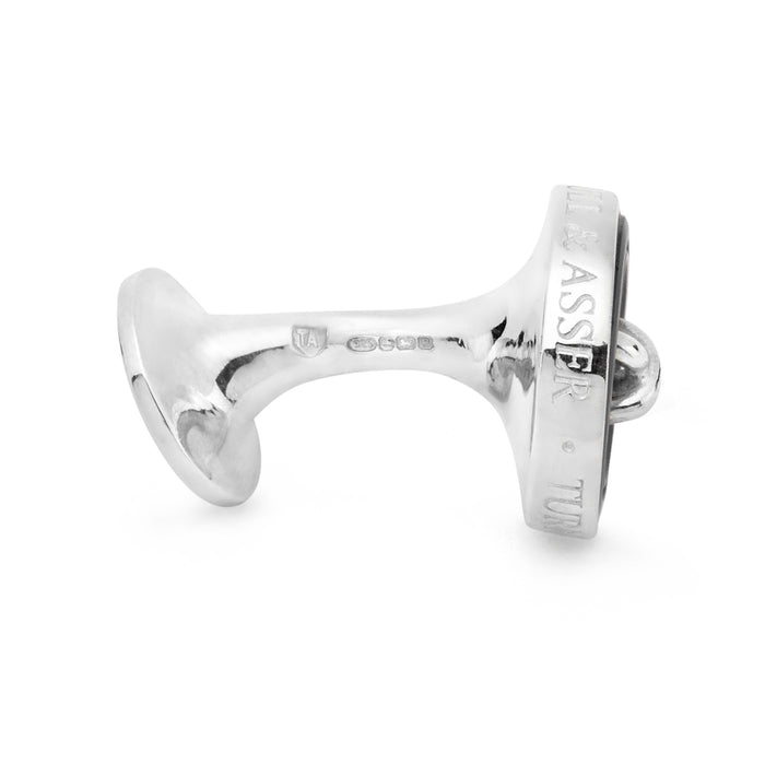 Smoke Sterling Silver Mother-of-Pearl Button Cufflinks Image 3