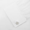 View 4 of product Turnbull & Asser Monogrammed White Sterling Silver Mother-of-Pearl Button Cufflinks shown on a light gray background.