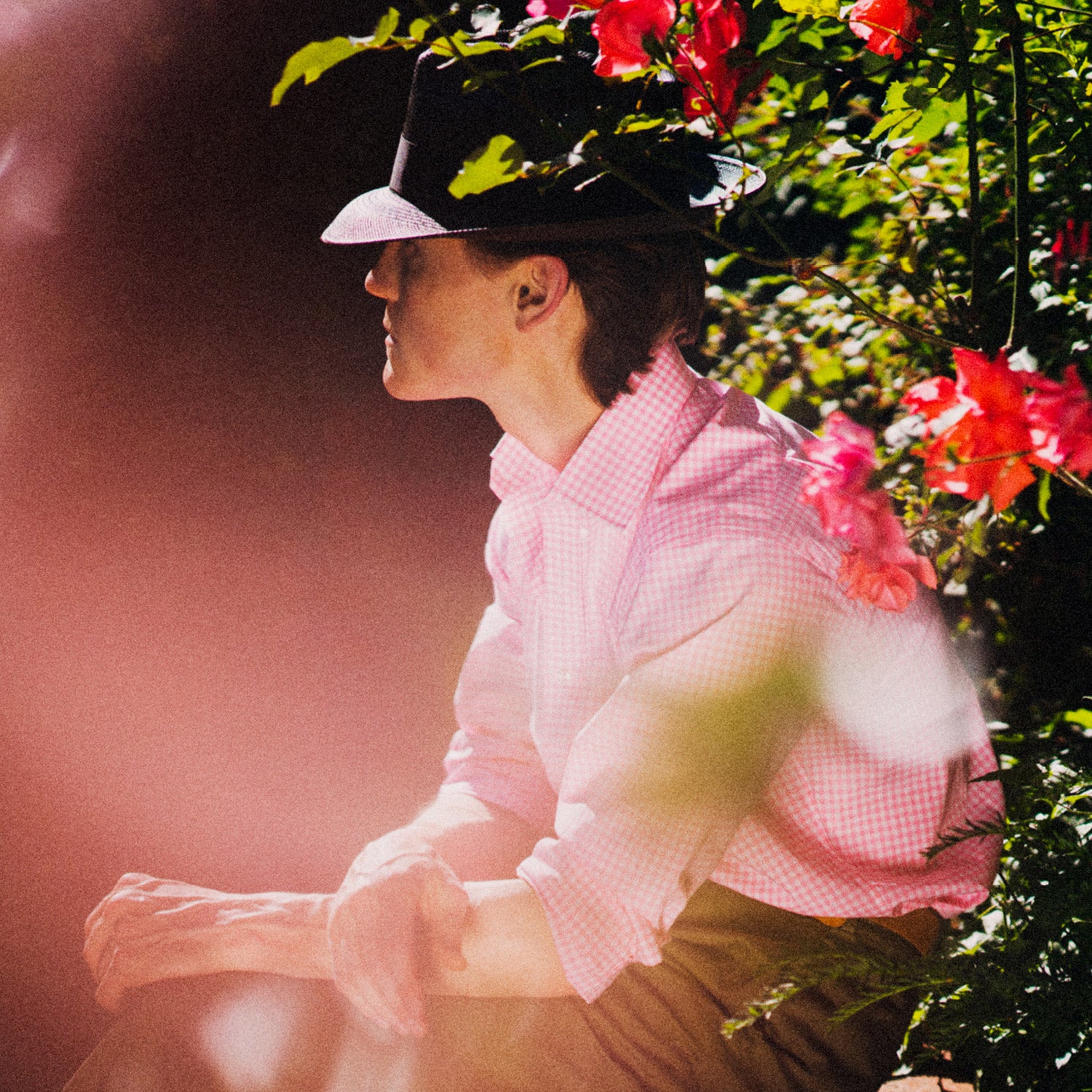 View 2 of product The Pink & White Cotton Gingham Check Shirt with T&A Collar and 3-button cuffs by Turnbull & Asser is shown on a white background—style it with Turnbull chinos for a timeless classic look.