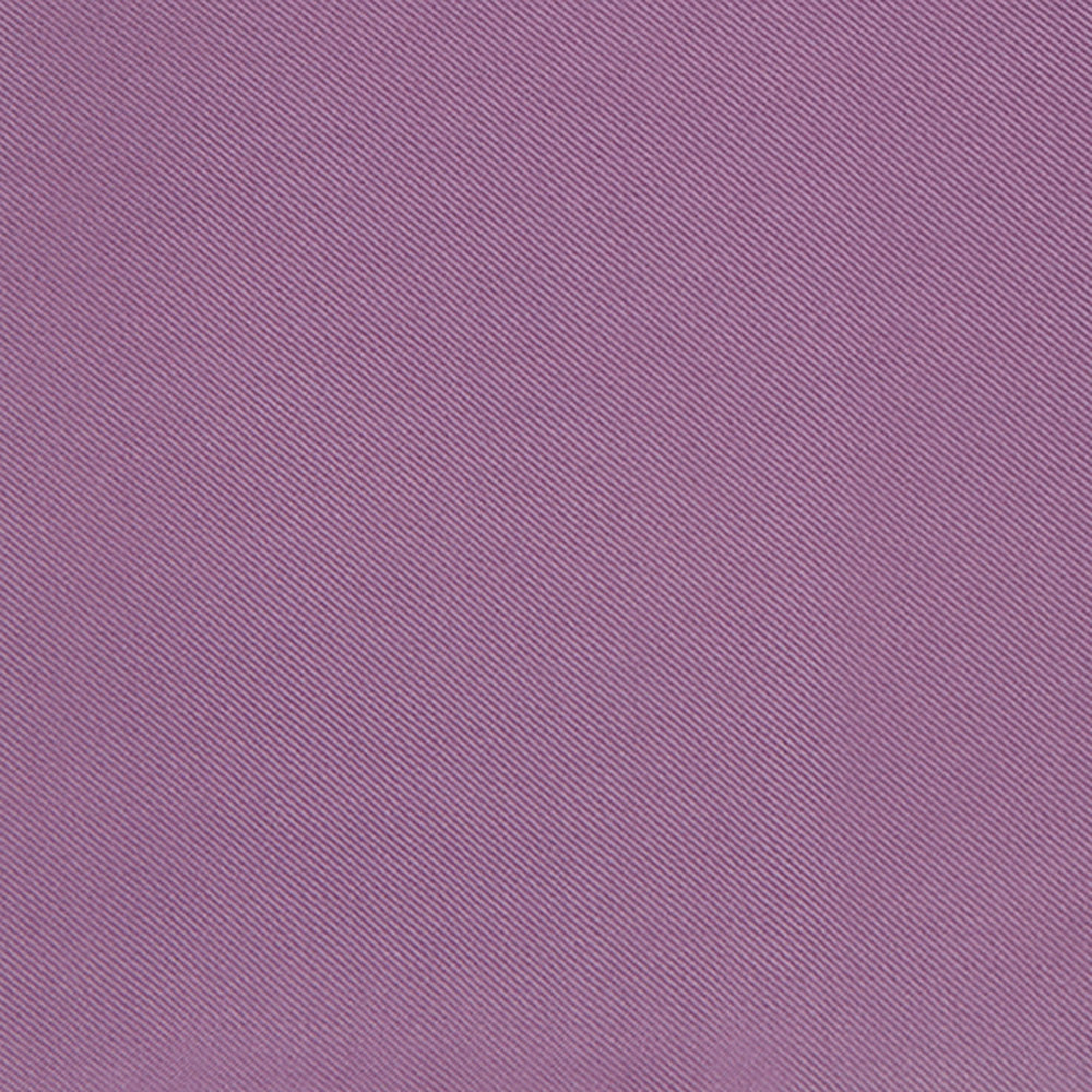The Lilac and White Piped Silk Pocket Square by Turnbull & Asser features a smooth lilac silk fabric with a refined white piped edge and the brand's signature printed in white on the lower right corner.