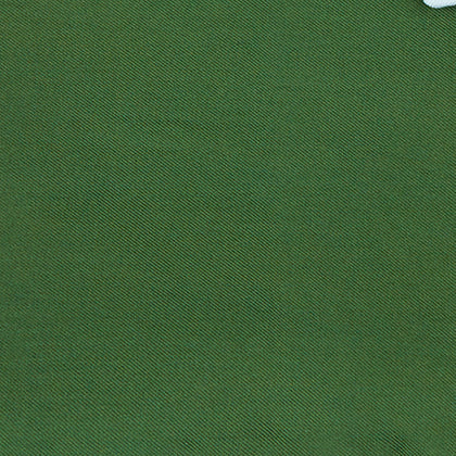 Olive and White Piped Silk Pocket Square Image 2