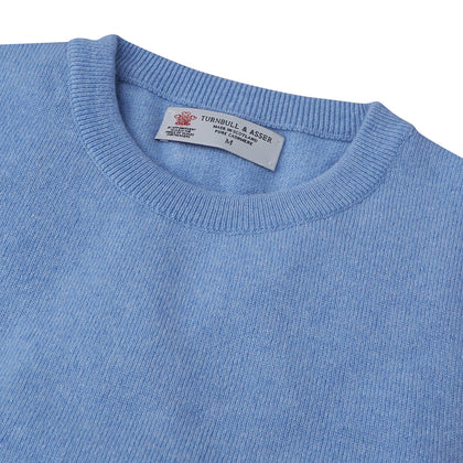 Sky Blue Fine Cashmere Crew Neck Jumper Image 1