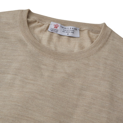 Camel Fine Merino Crewneck Jumper Image 1