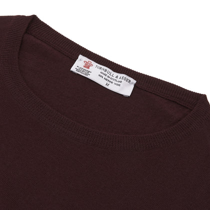 Wine Crew Neck Merino Wool Jumper Image 3