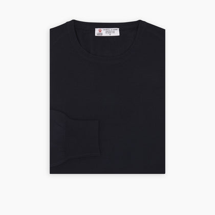 Indigo Crew Neck Merino Wool Jumper Image 4