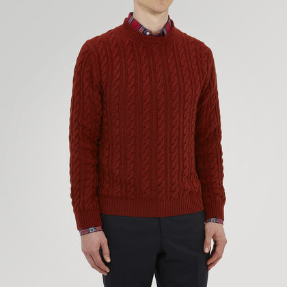 Harissa Crew Neck Cable Knit Cashmere Jumper Image 1