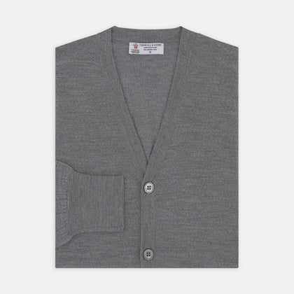 Flannel Grey Merino Wool Cardigan